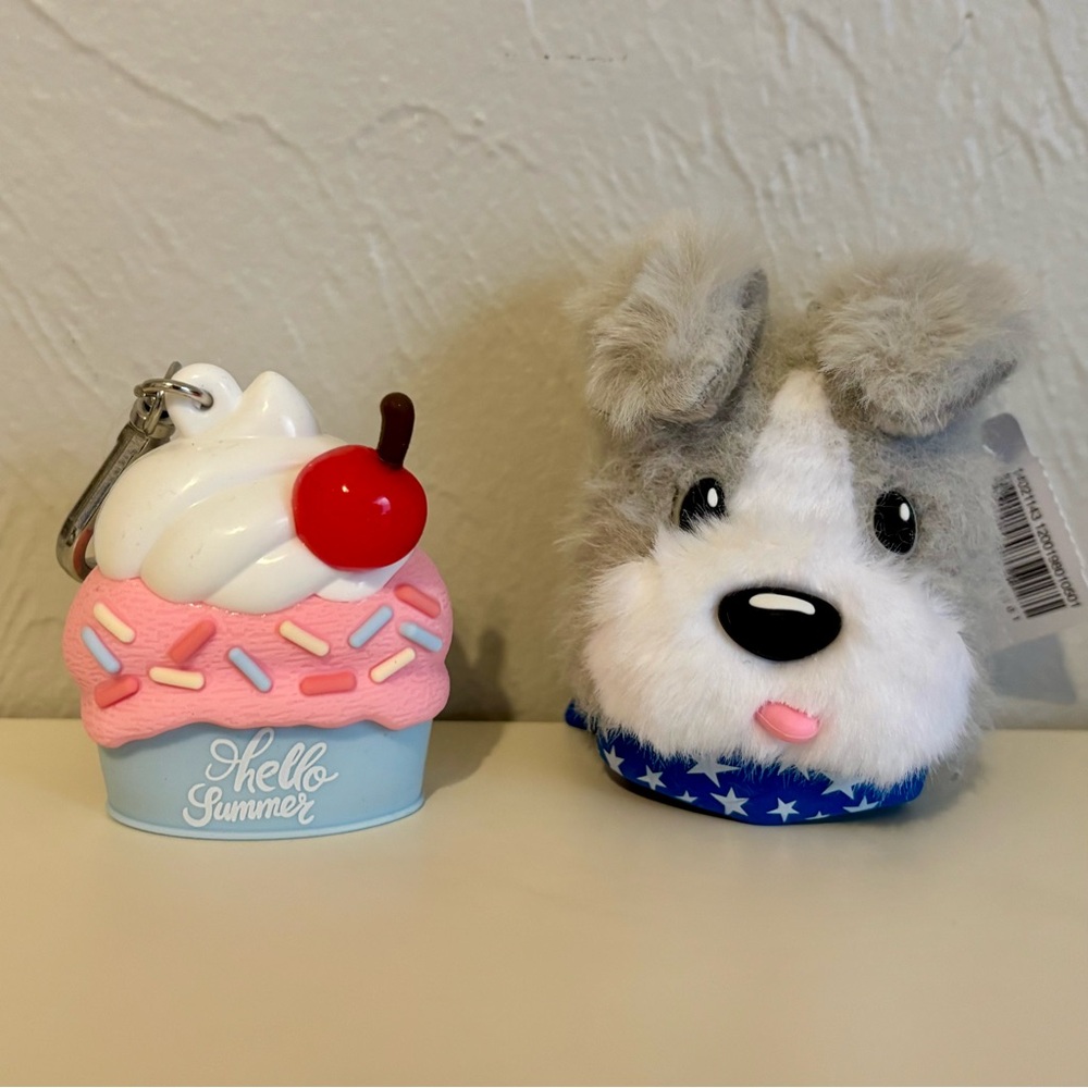 Bath & Body Works Ice Cream Sundae & Patriotic USA Pom Pom Dog Pocketbac Holders